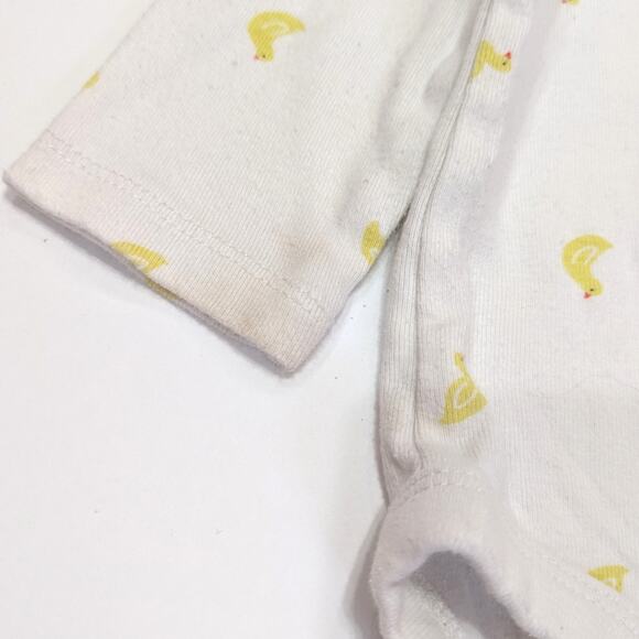 Baby Boden Onesie Size 6-12m White Yellow Duck Long Sleeve - Picture 3 of 6